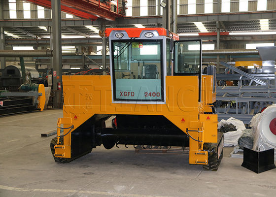Diesel aangedreven crawler compost turner machine voor het fermenteren van organisch afval
